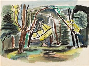 FAIRFIELD PORTER Landscape with Trees.